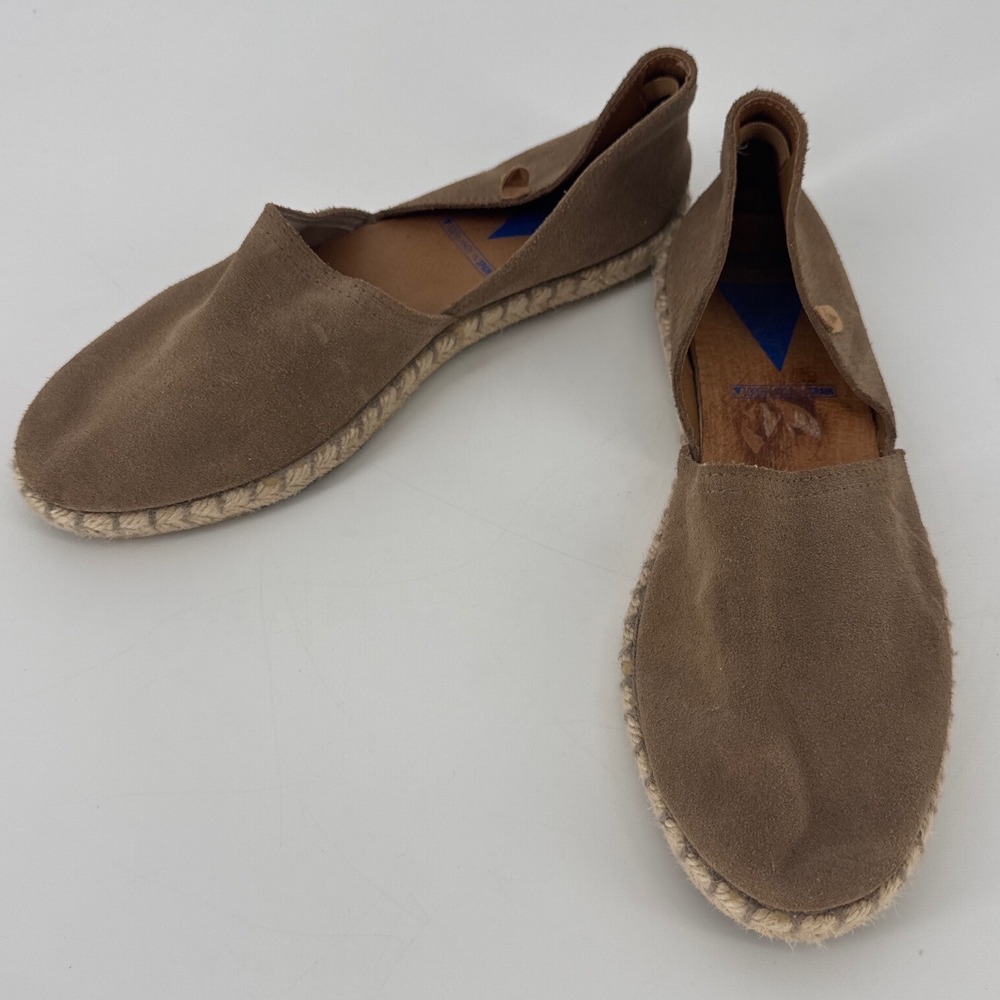 Verbenas Carmen Suede Espadrille Women 40 Flats Brown